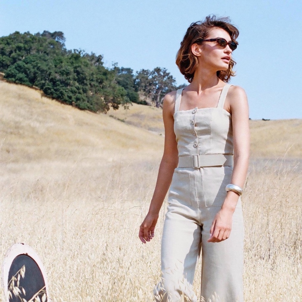 Staud Mango linen jumpsuit